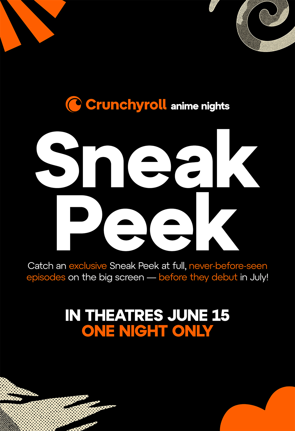 Poster for Crunchyroll Anime Nights Sneak Peek (6/15/2026)
